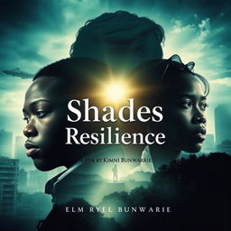 A dramatic movie poster for the film "Shades of Resilience," a film by Kimani Bunwarrie