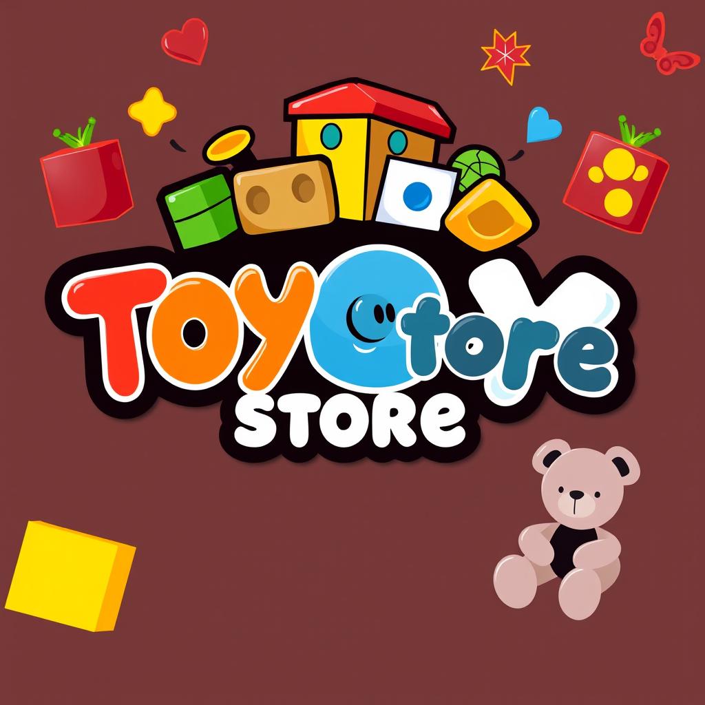 A vibrant and playful logo design for a store called 'Toy Store'