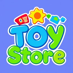 A vibrant and playful logo design for a store called 'Toy Store'