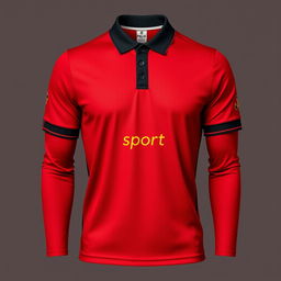 A striking red football jersey featuring three vertical black stripes on the front, perfectly combining a bold and sporty look