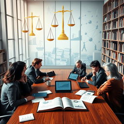 A contemplative scene depicting the concept of legal sociology