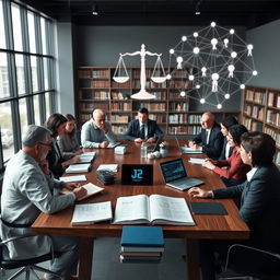 A contemplative scene depicting the concept of legal sociology
