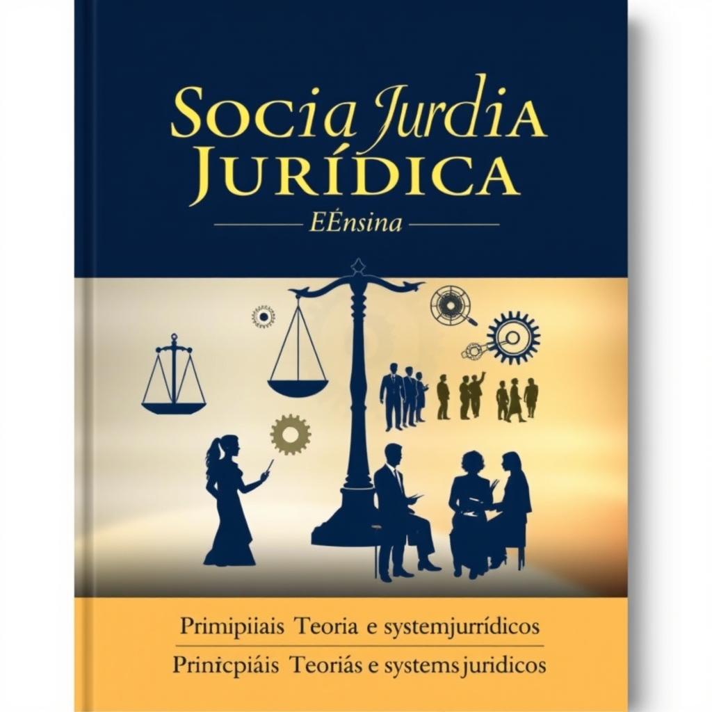 A book cover design for 'Sociologia Jurídica' featuring a sophisticated and intellectual look