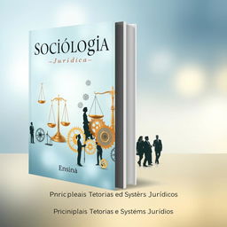 A book cover design for 'Sociologia Jurídica' featuring a sophisticated and intellectual look