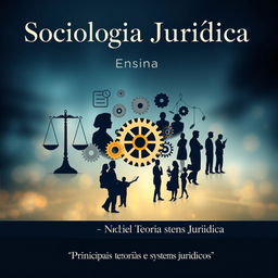 A book cover design for 'Sociologia Jurídica' featuring a sophisticated and intellectual look
