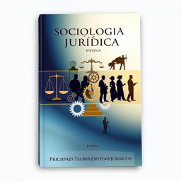 A book cover design for 'Sociologia Jurídica' featuring a sophisticated and intellectual look