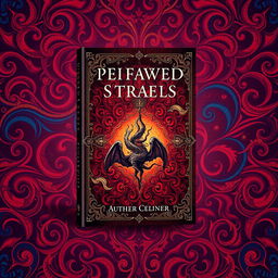 A vibrant and dynamic book cover design with intricate patterns and a rich color palette