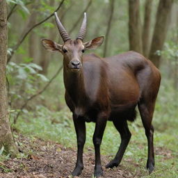 Generate an educational poster detailing the Saola in Vietnam. The poster includes relevant information such as location, habitat, population, why it's endangered, conservation status, size, weight, diet, and guidelines on protection.