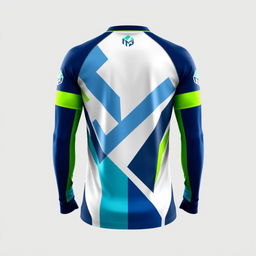 A sleek and modern sports jersey design featuring a dynamic geometric pattern