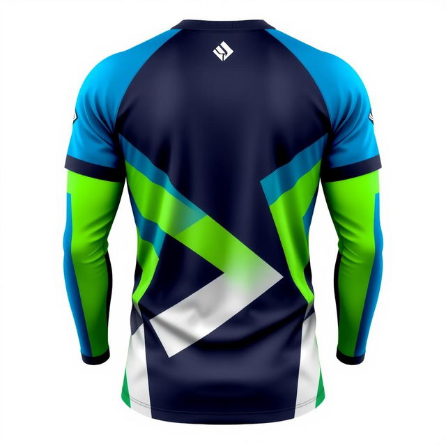 A sleek and modern sports jersey design featuring a dynamic geometric pattern