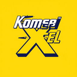 A trendy yellow t-shirt design featuring the stylish text 'Komsel X' prominently in a sleek and modern font