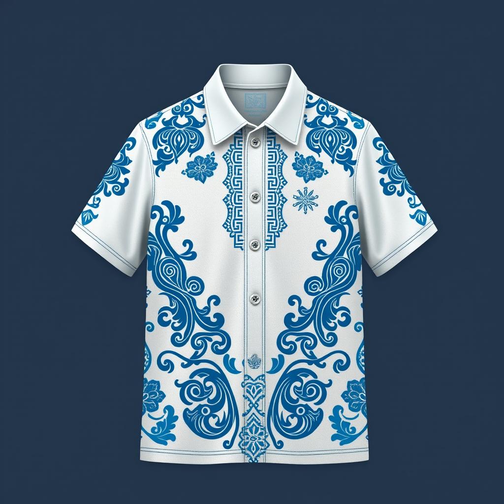 A collared jersey design inspired by the unique cultural elements of Bengkulu, featuring intricate patterns inspired by traditional Bengkulu motifs