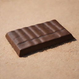 A tantalising scene of a richly dark chocolate bar slowly melting under the brilliant heat of a summer sun.