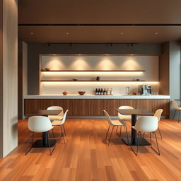 Design a minimalist cafe with a focus on elegance and simplicity, inspired by the provided image