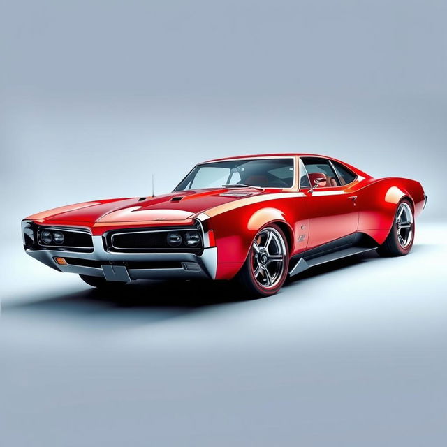 A futuristic fusion of a 1967 Pontiac GTO and a sleek hypercar