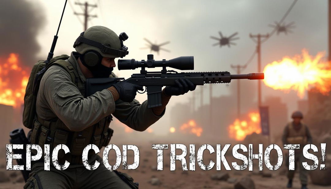 An adrenaline-pumping Call of Duty trickshot YouTube thumbnail