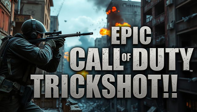 A thrilling Call of Duty trickshot YouTube thumbnail capturing an iconic moment of high-stakes gameplay