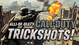 A thrilling Call of Duty trickshot YouTube thumbnail capturing an iconic moment of high-stakes gameplay