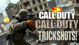 A thrilling Call of Duty trickshot YouTube thumbnail capturing an iconic moment of high-stakes gameplay