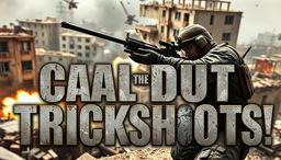 A thrilling Call of Duty trickshot YouTube thumbnail capturing an iconic moment of high-stakes gameplay