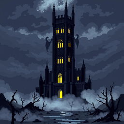 The Soul Hunter's Tower depicted in pixel art style