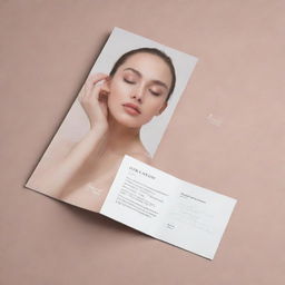 Design an elegant and clean brochure dedicated to 'Her Skin' by Kath Melendez. It should evoke appeal and resonance with target audience.