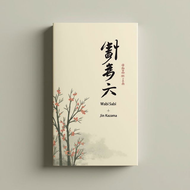 A beautiful minimalist Japanese book cover titled 'Wabi Sabi' by the author 'Jin Kazama'