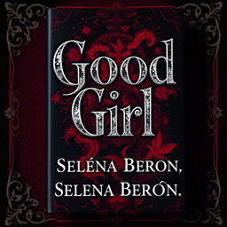 An intriguing book cover titled 'Good Girl' with a palette of deep black, vibrant red, and rich wine colors