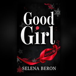 A captivating book cover titled 'Good Girl' featuring a color palette of black, gray, red, white, wine note, and silver