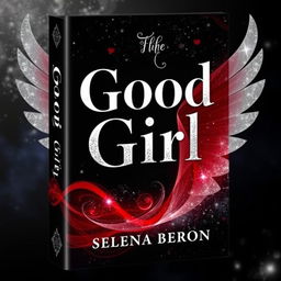 A captivating book cover titled 'Good Girl' featuring a color palette of black, gray, red, white, wine note, and silver