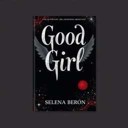 A captivating book cover titled 'Good Girl' featuring a color palette of black, gray, red, white, wine note, and silver