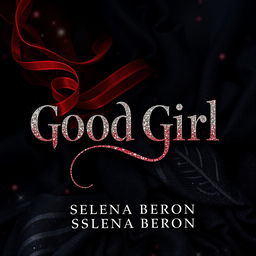 A captivating book cover featuring the title 'Good Girl' prominently displayed, elegantly crafted with a blend of black, gray, red, wine node, and silver tones