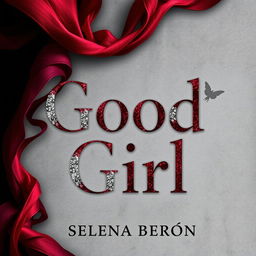 A captivating book cover featuring the title 'Good Girl' prominently displayed, elegantly crafted with a blend of black, gray, red, wine node, and silver tones