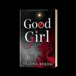 A captivating book cover design titled 'Good Girl' with an intriguing mix of colors: black, gray, red, wine nod, and silver