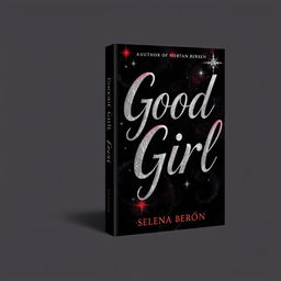 A captivating book cover design titled 'Good Girl' with an intriguing mix of colors: black, gray, red, wine nod, and silver