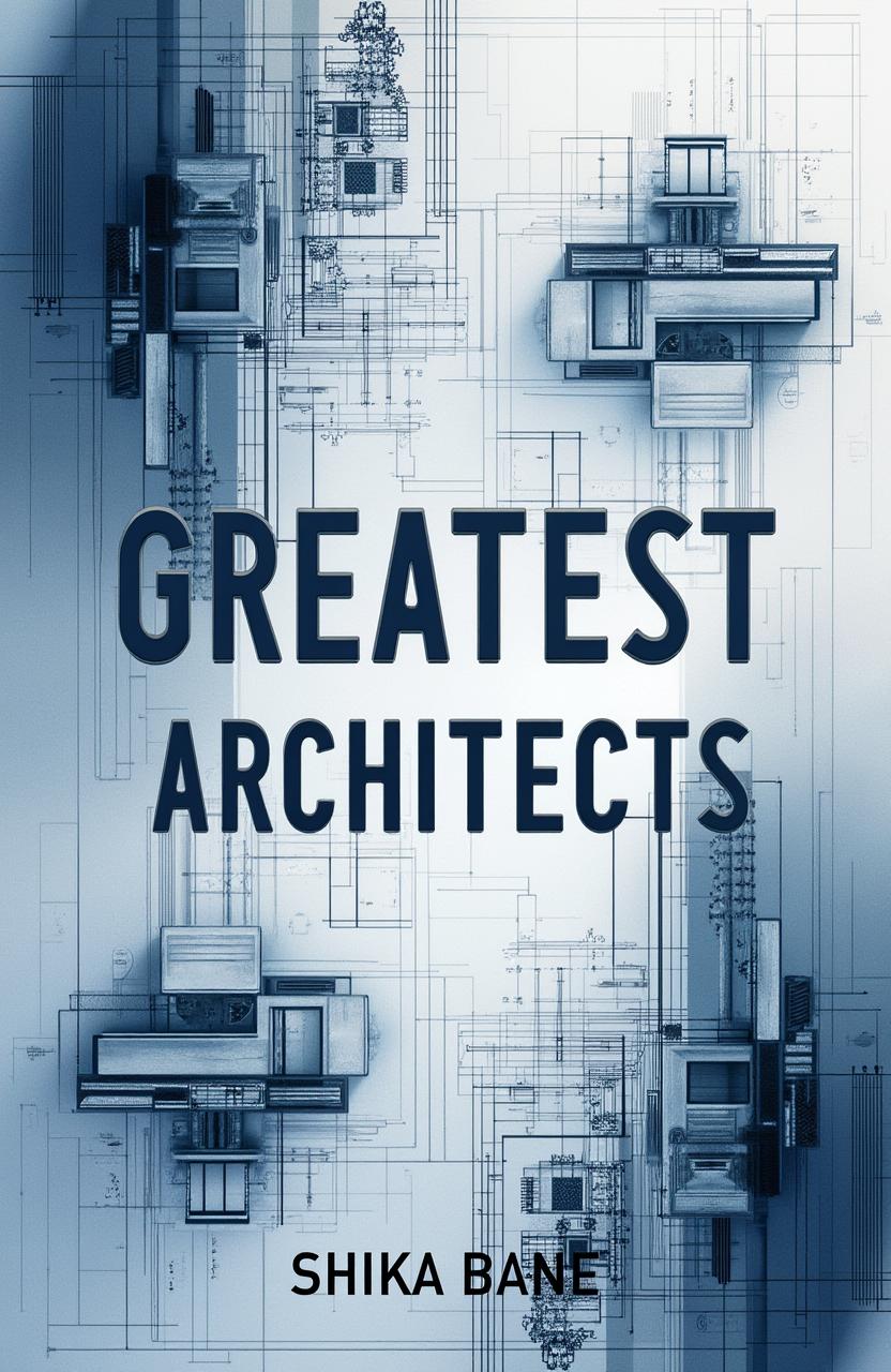 A stunning, professionally designed book cover for "Greatest Architects" by Shika Bane