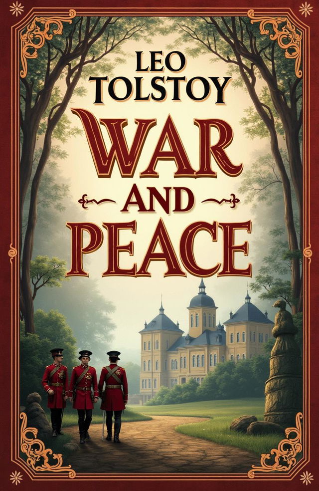 A beautifully designed alternative classical book cover for Leo Tolstoy's "War and Peace"