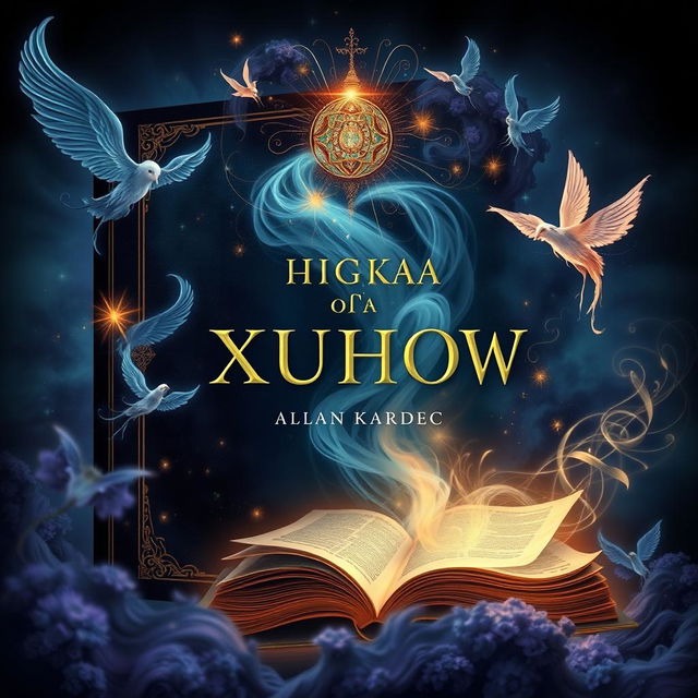 A mesmerizing book cover design for "Книга Духов" by Allan Kardec