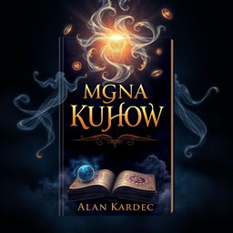 A mesmerizing book cover design for "Книга Духов" by Allan Kardec