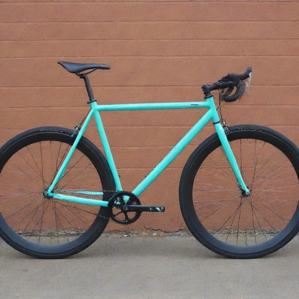 A high-quality, sleek Tsunami fixed gear bike complete with striking detailing and vibrant colors.