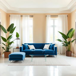 A sophisticated living room featuring walls painted in a warm and comforting shade of #DBC7BA, a soft cream hue