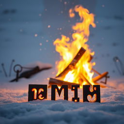 A set of authentic Norse runes carefully arranged in the foreground, each rune glowing with an ethereal light