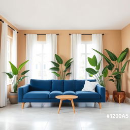 A stylish living room featuring walls painted in a subtle shade of #D1C0A5, a warm, sophisticated beige that adds elegance to the space