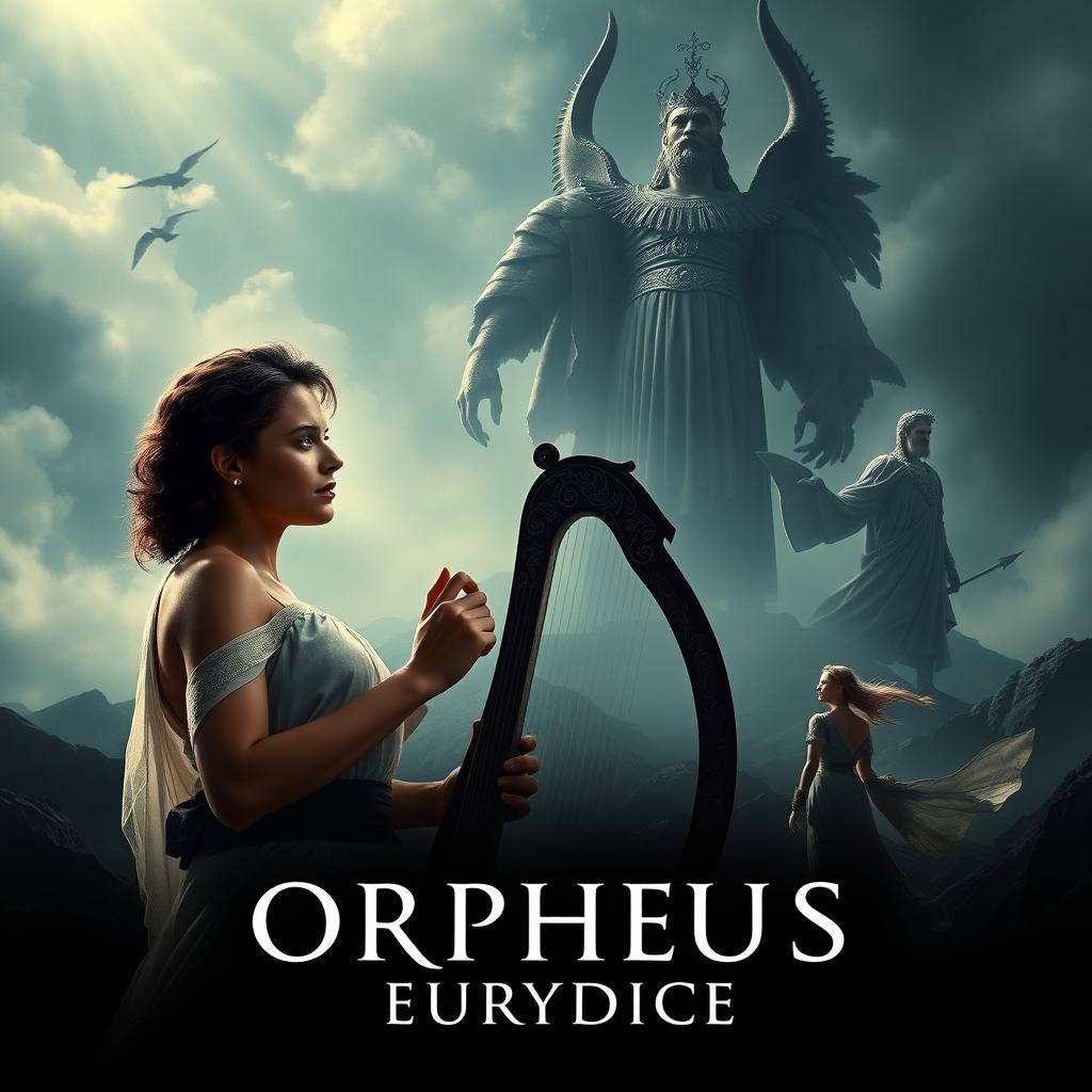 A captivating movie poster depicting the legendary story of Orpheus and Eurydice