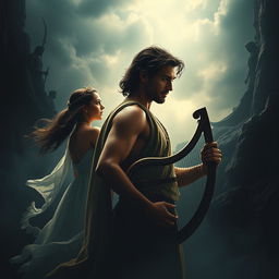 A captivating movie poster depicting the legendary story of Orpheus and Eurydice