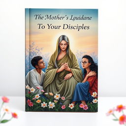 A captivating book cover illustrating a serene and wise mother figure gently guiding her disciples