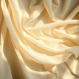 A beautiful muslin fabric draped elegantly, catching light and shadows, showcasing its softness and translucency