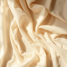 A beautiful muslin fabric draped elegantly, catching light and shadows, showcasing its softness and translucency