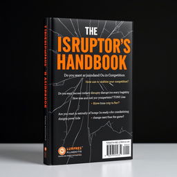 Book cover for 'The Disruptor's Handbook: How to Stand Out in Competition' with a primary color scheme of black and bright orange