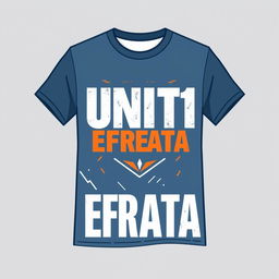 t-shirt design featuring bold text that reads 'UNIT 1 EFRATA'